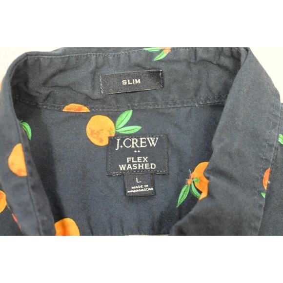 J Crew Flex Wash Dress Shirt Slim Fit Button Up Short Sleeve Mens Sz Large - Picture 8 of 9